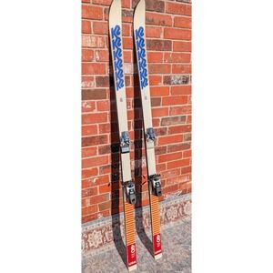 Vintage K2 Model 410 USA 182cm Downhill Skis Salomon Bindings Cabin Shop Decor